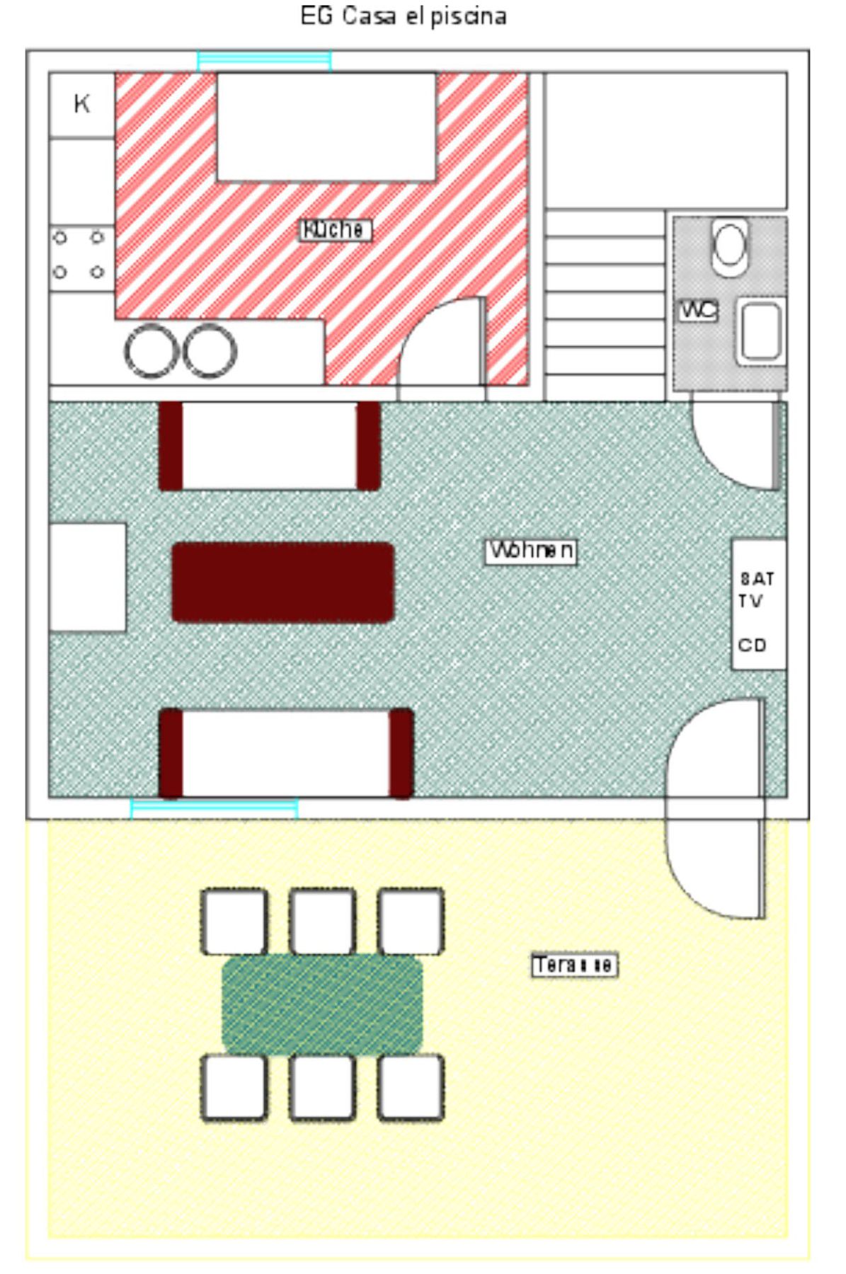 Eine gehobene Unterkunft Grundriss EG