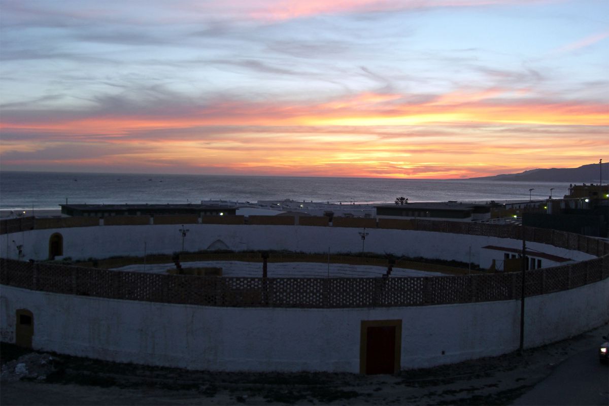 Mit diesem Blick beim Essen nach einer Tour um Tarifa belohnt zu werden